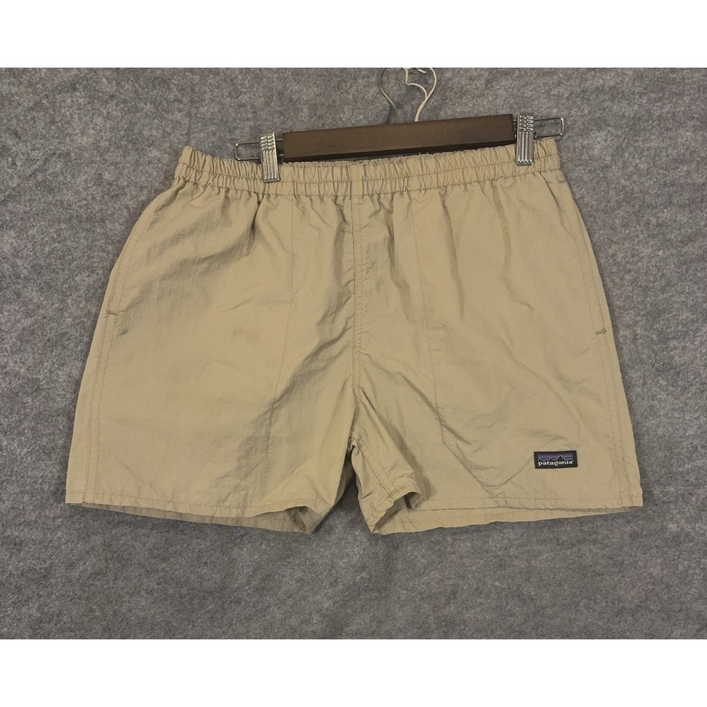 Patagonia Baggies Shorts Mens Sz M Tan Nylon Lined Pocket 4" Inseam - SEE NOTES